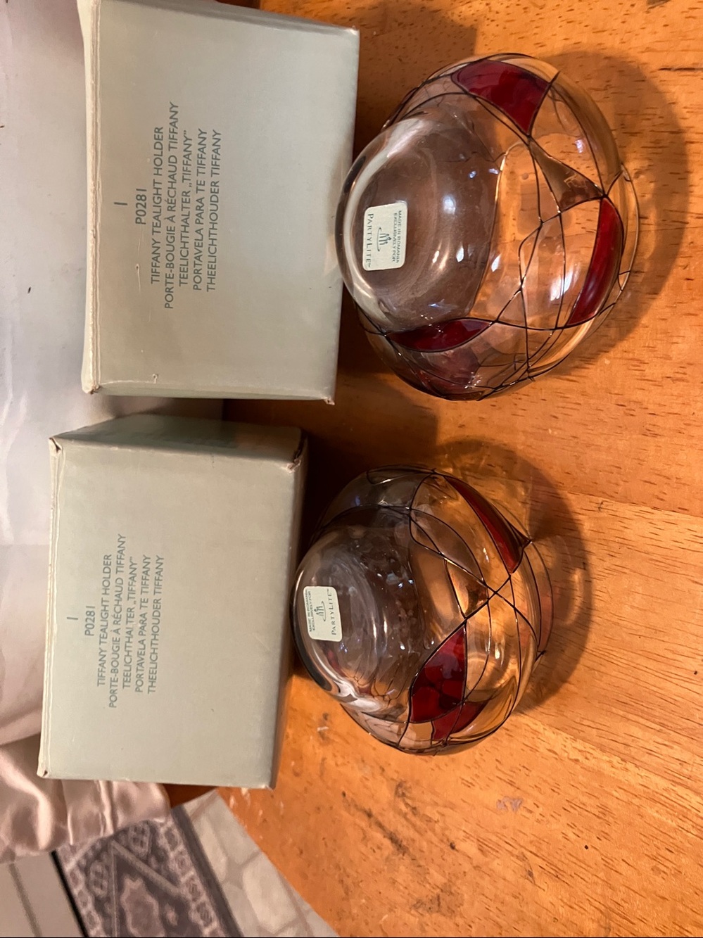 New.  Set of 2  Partylite glass mosaic style small 3” votive holders - Picture 9 of 11